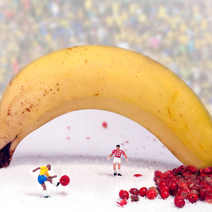 Macro photography of food and puppets, each tells a different story